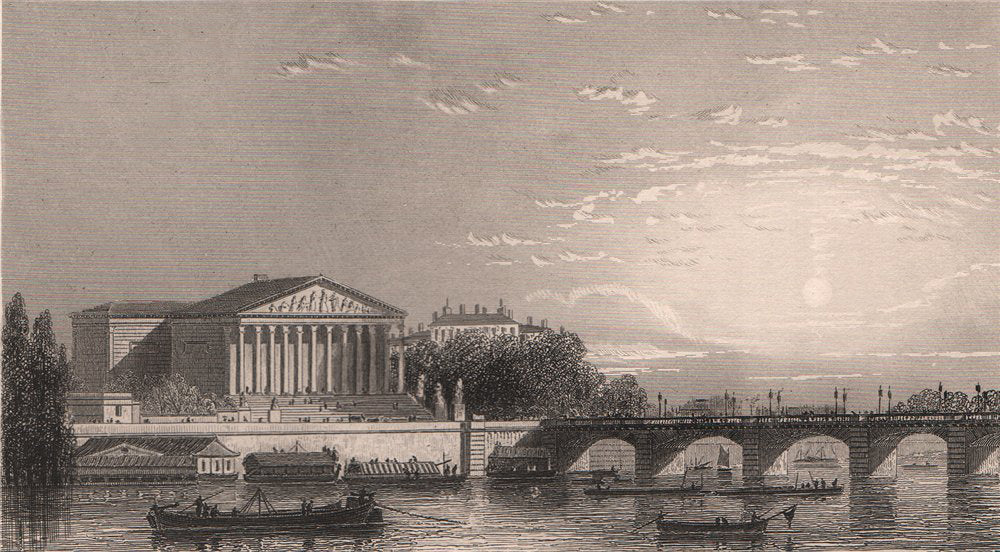 PARIS. La Chambre des Députés. BICKNELL 1845 old antique vintage print picture